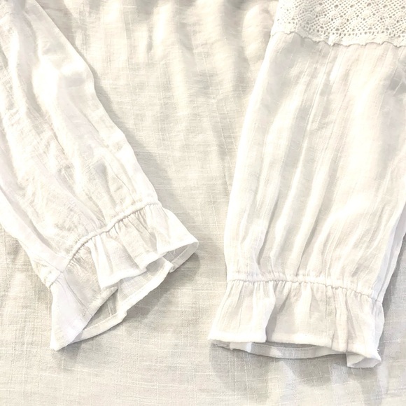 Counterparts White Long Sleeve Peasant Blouse with Lace Women’s Size XL NWOT - Picture 7 of 11